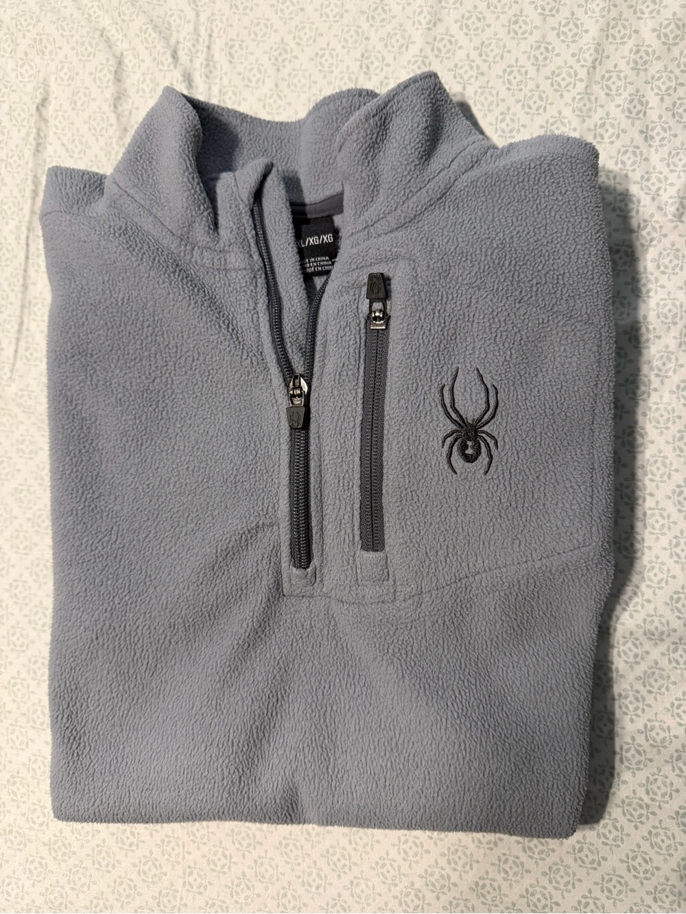 Spyder Light Gray Kids Quarter-Zip Fleece Pullover